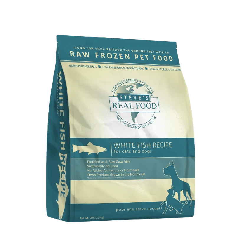 Steve's Real Food Raw Frozen Whitefish Diet Food for Dogs & Cats