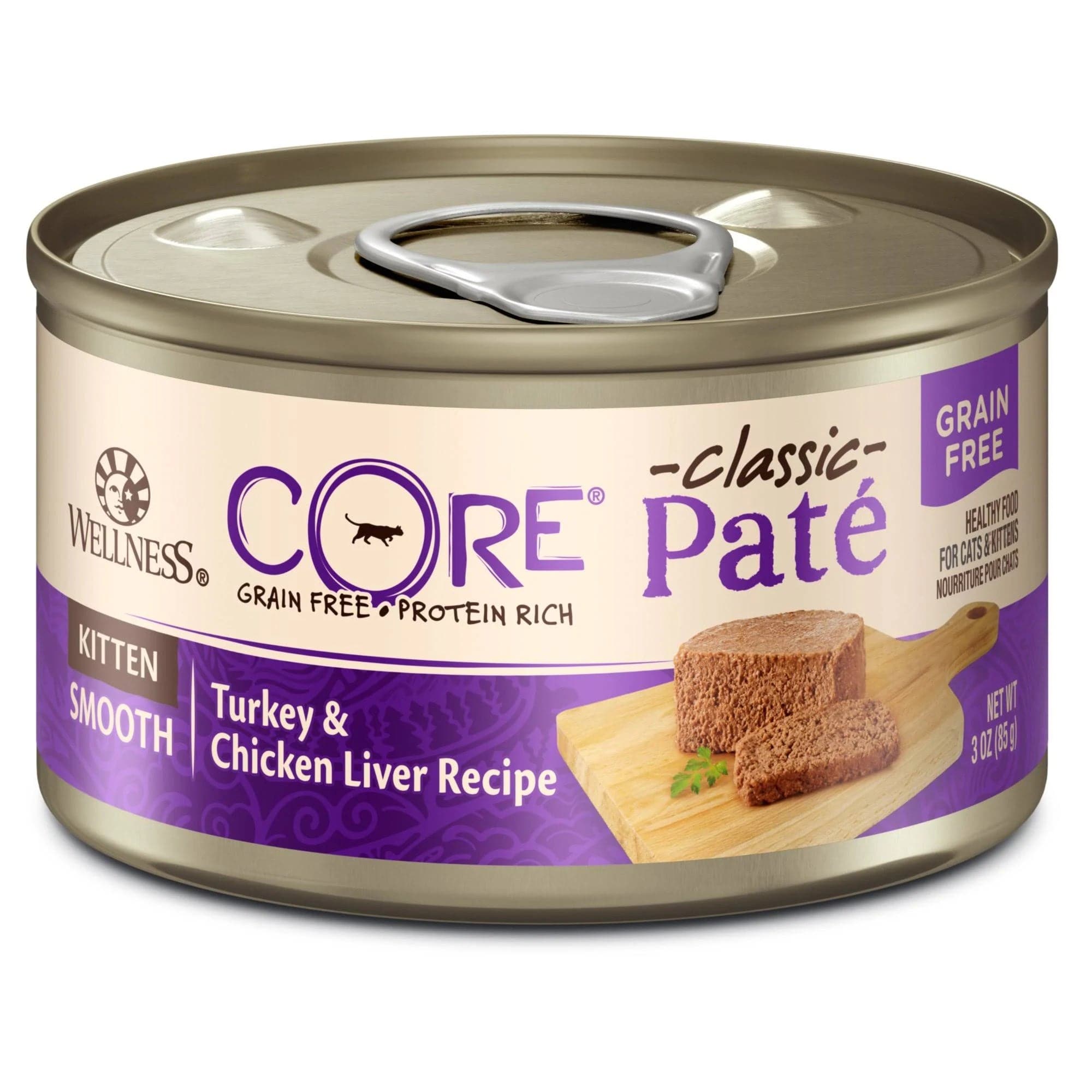 Wellness CORE Grain Free Natural Kitten Health Turkey and Chicken Smooth Pate Canned Cat Food